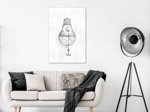 Kunstdruck auf Leinwand 'Anchored Moon Vertical'