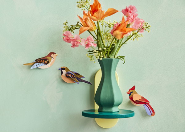 Wanddeko Papier 'Spatzen-Duo'