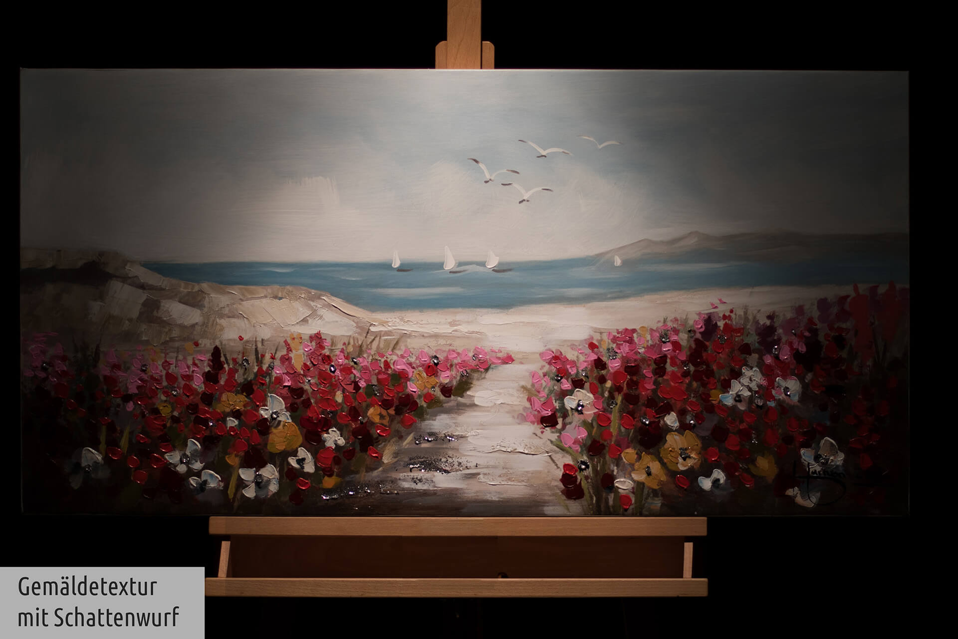 Modernes Gemälde Blüten Strand Natur Kaufen | KunstLoft