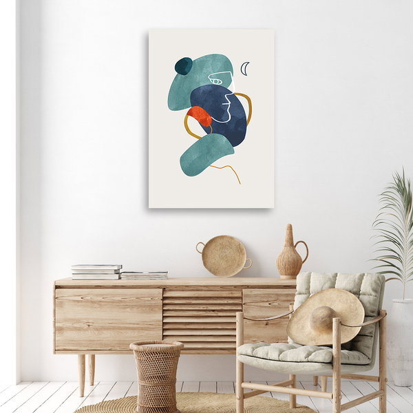 Kunstdruck auf Leinwand 'Colorful Abstract Face'