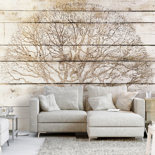 Self-adhesive wallpaper 'Tree on Boards'