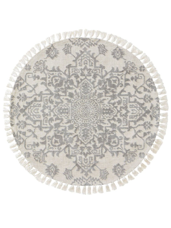 Design Runder Teppich Elias Grau