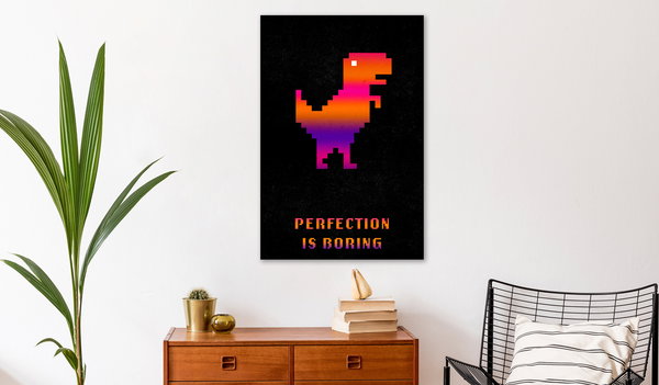 Kunstdruck auf Leinwand 'Perfection Is Boring Vertical'