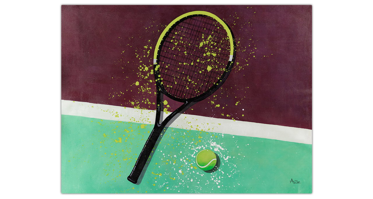 XXL Olieverf schilderijen 'Tennis Life' | Handgeschilderd unicum komt in de ruimte goed tot zijn recht.