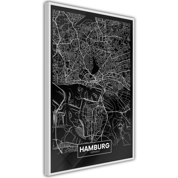 Poster 'City Map: Hamburg (Dark)'