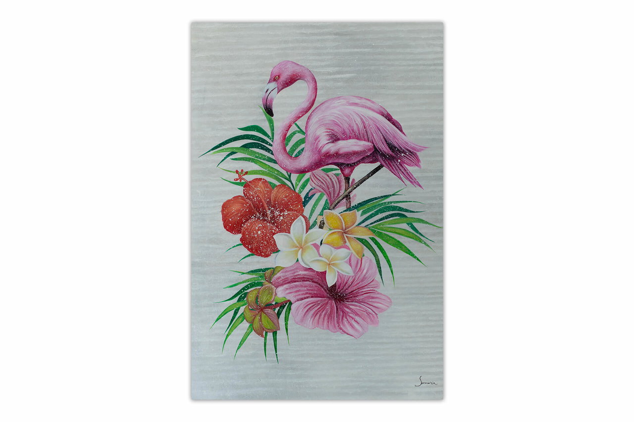 XXL Olieverf schilderijen 'Tropical Beauty' | Handgeschilderd unicum in de ruimte.