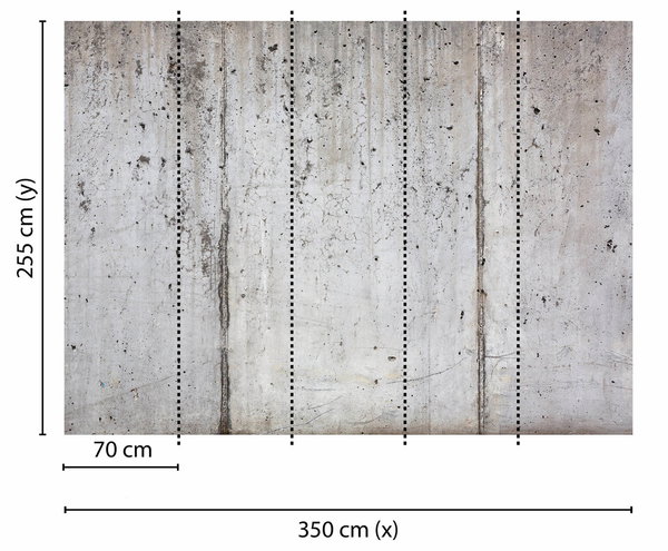 Tapete 'Concrete Wall' 350x255cm