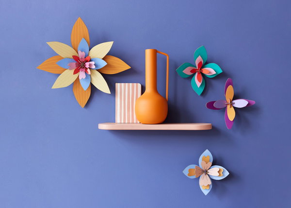 Wanddeko Papier '3D-Blume'