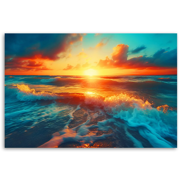 Kunstdruck auf Leinwand 'Radiant Ocean Sunset 1'