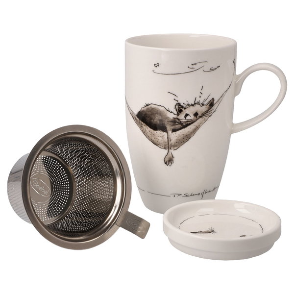 Goebel Tea Mug with Infuser and Lid 'Lunch break'