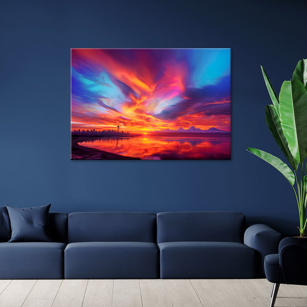 Kunstdruck auf Leinwand 'Radiant Ocean Sunset 4'