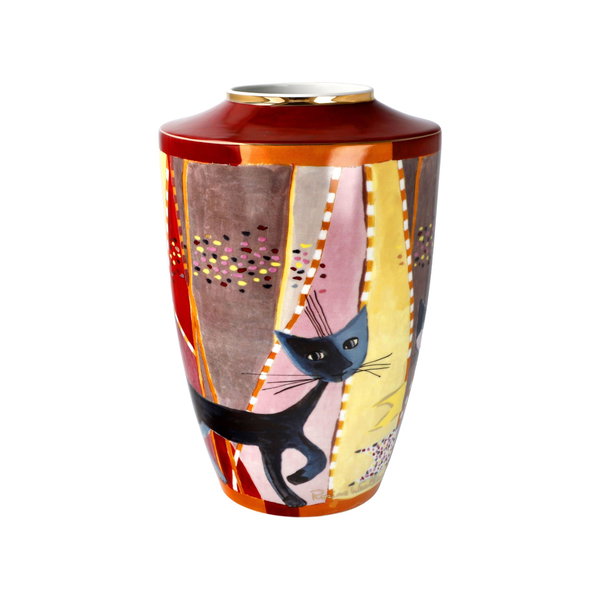 Porzellan Vase 'Upside Down Cats' von Rosina Wachtmeister 16x24x16cm