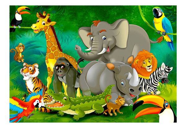 Selbstklebende Tapete 'Colourful Safari'