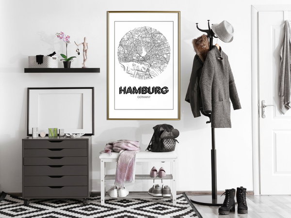 Poster 'City Map: Hamburg (Round)'