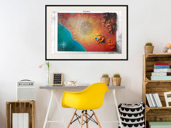 Poster 'Raised Relief Map: Rome'