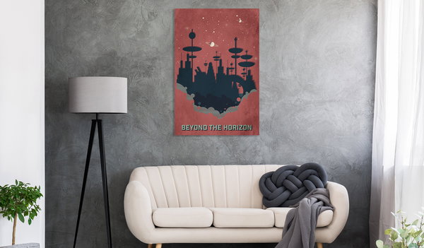 Kunstdruck auf Leinwand 'Beyond the Horizon Vertical'