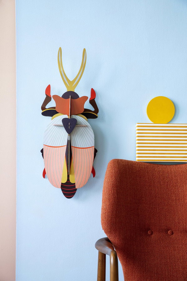 3D Vægdekoration karton 'Colorful Rhino Beetle'