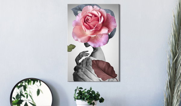 Kunstdruck auf Leinwand 'Rose and Fur Vertical'