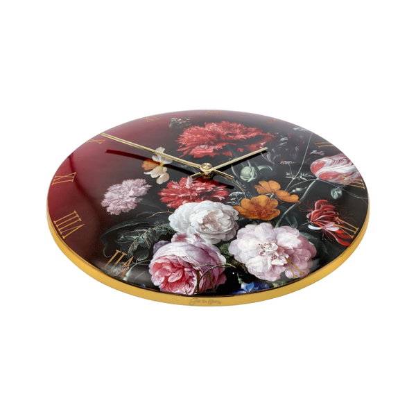 Porzellan Wanduhr 'Eternal Blossoms' von Jan Davidsz de Heem