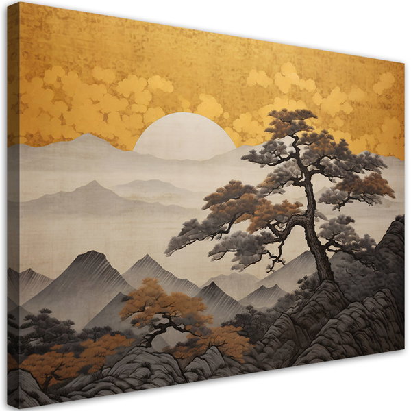 Kunstdruck auf Leinwand 'Sunrise Over Mountain'