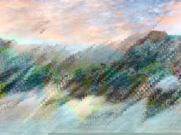 Papel de parede 'Misty Peaks' 371x280cm