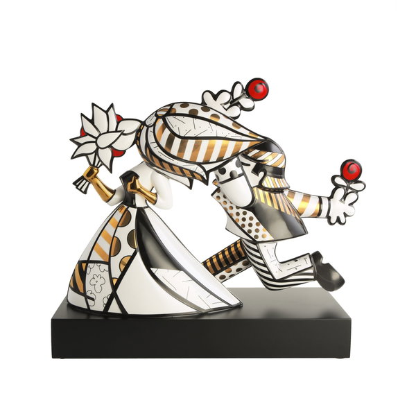 Porzellan Figur 'Golden Follow Me' von Romero Britto 17x41x48cm