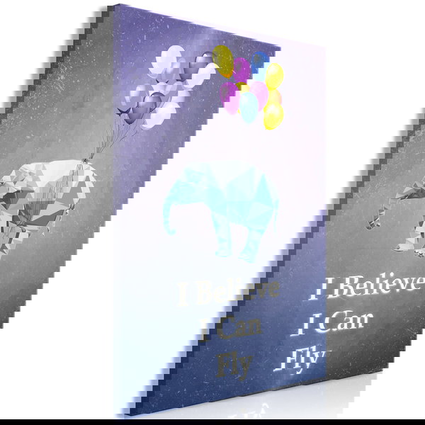 Imprimare de artă pe pânză 'Flying Elephant Vertical'