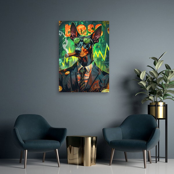 Kunstdruck auf Leinwand 'Dog Boss'