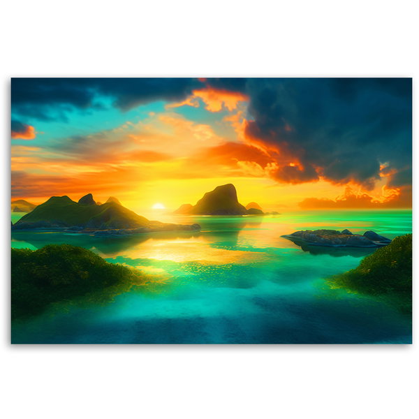 Kunstdruck auf Leinwand 'Radiant Ocean Sunset 2'