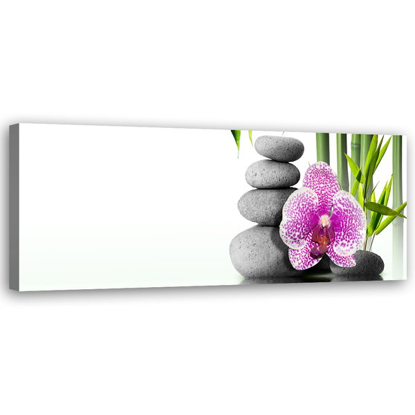 Kunstdruck auf Leinwand 'Pink Orchids on Stones 4'