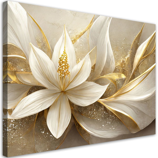 Kunstdruck auf Leinwand 'Golden Petal Symphony 2'