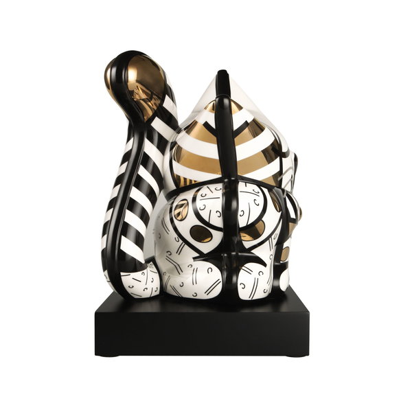 Porzellan Figur 'Golden Cat' von Romero Britto 21x31x25cm