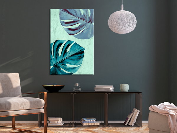 Kunstdruck auf Leinwand 'Tropical Turquoise Vertical'