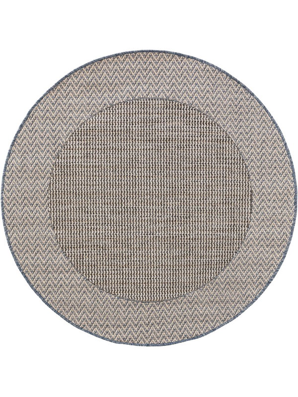 Design In- &amp; Outdoor Runder Teppich River Beige/Blau