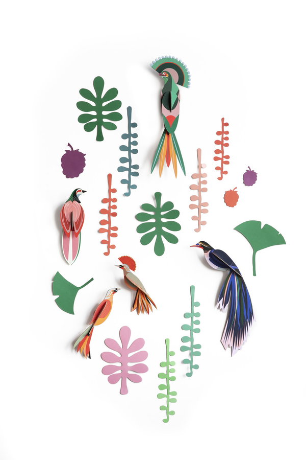 Arte de papel 3D 'Bird Wall Art Set'