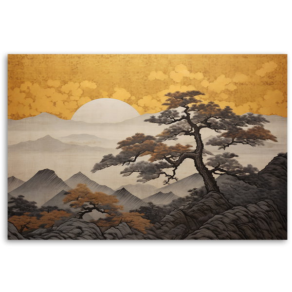 Kunstdruck auf Leinwand 'Sunrise Over Mountain'