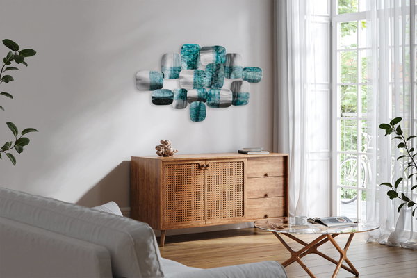 Metalen wanddecoratie 'Adamant' 118x78x6cm
