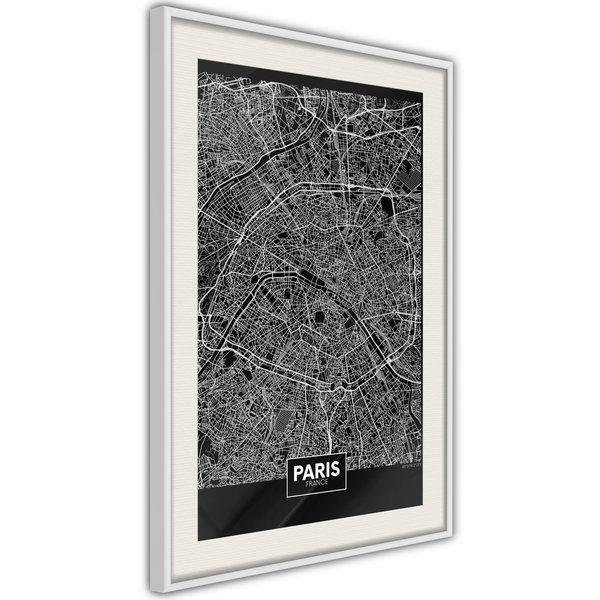Poster 'City Map: Paris (Dark)'