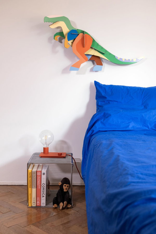 Wanddeko Papier 'Leuchtender T-Rex-Bastelspaß'
