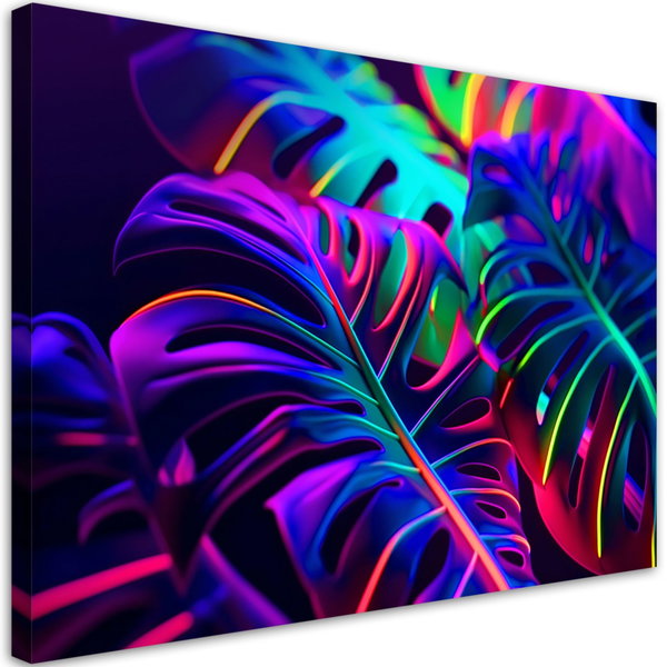 Kunstdruck auf Leinwand 'Neon Jungle 2'
