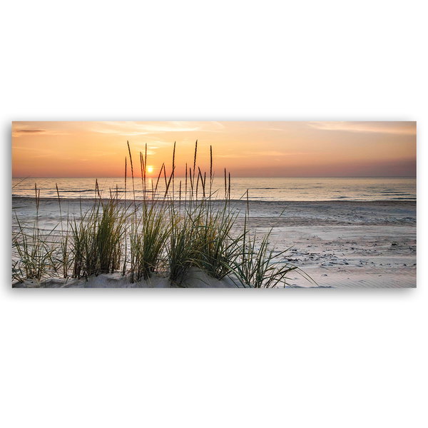 Kunstdruck auf Leinwand 'Beach with Coastal Grasses 1'