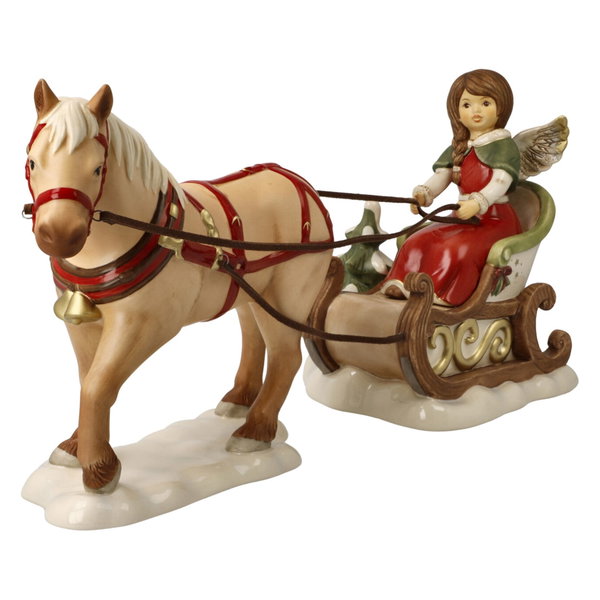 Figurine porcelaine 'Winter Sleigh Ride' de Goebel 13x17x37,5cm