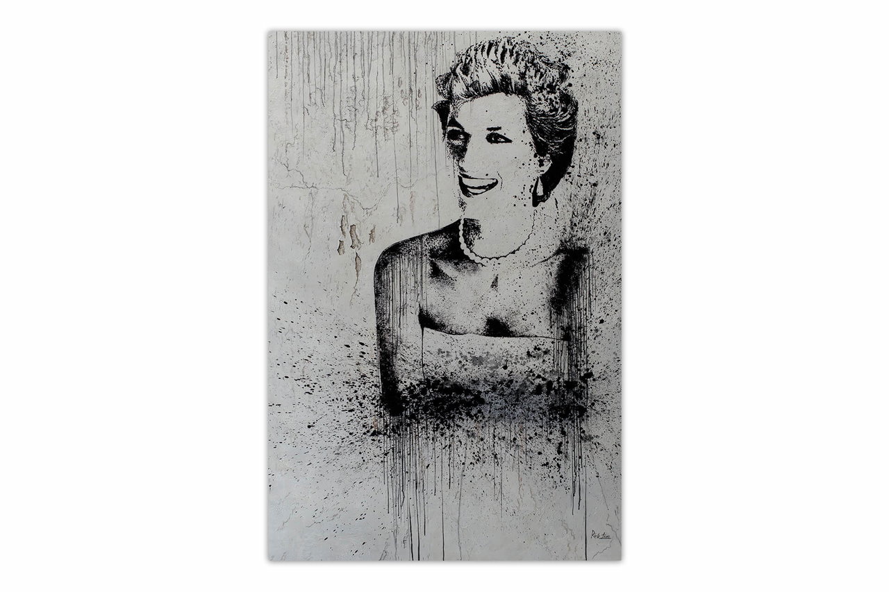 XXL Olieverf schilderijen 'Lady Di's Essence' | Handgeschilderd unicum komt in de ruimte goed tot zijn recht.