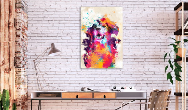 Kunstdruck auf Leinwand 'Watercolor Dog Vertical'