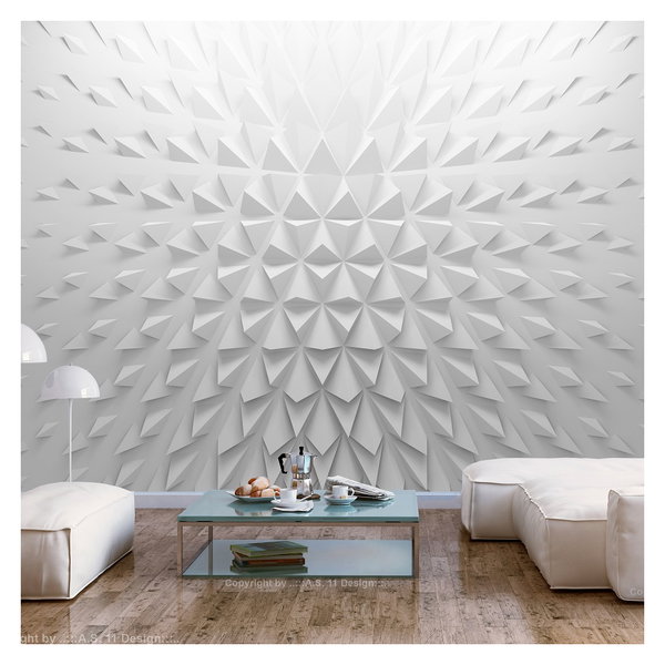 Selbstklebende Tapete 'White Pyramids'