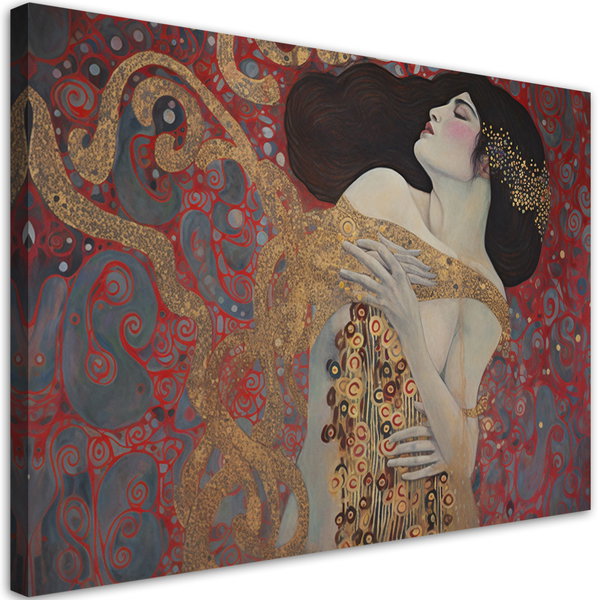 Impresión en lienzo 'Klimt's Passionate Embrace'
