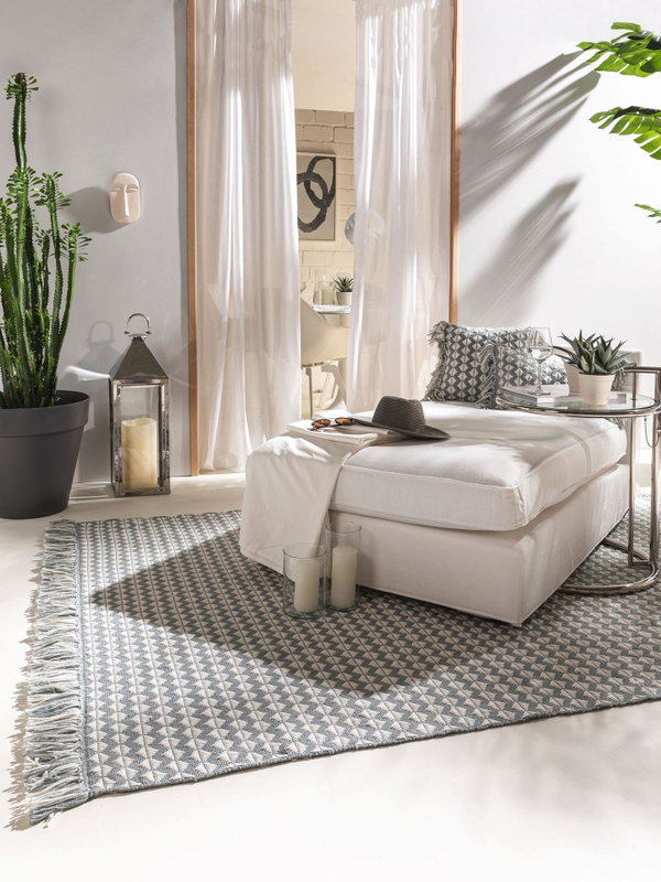 Design Teppich aus recyceltem Material Morty Blau