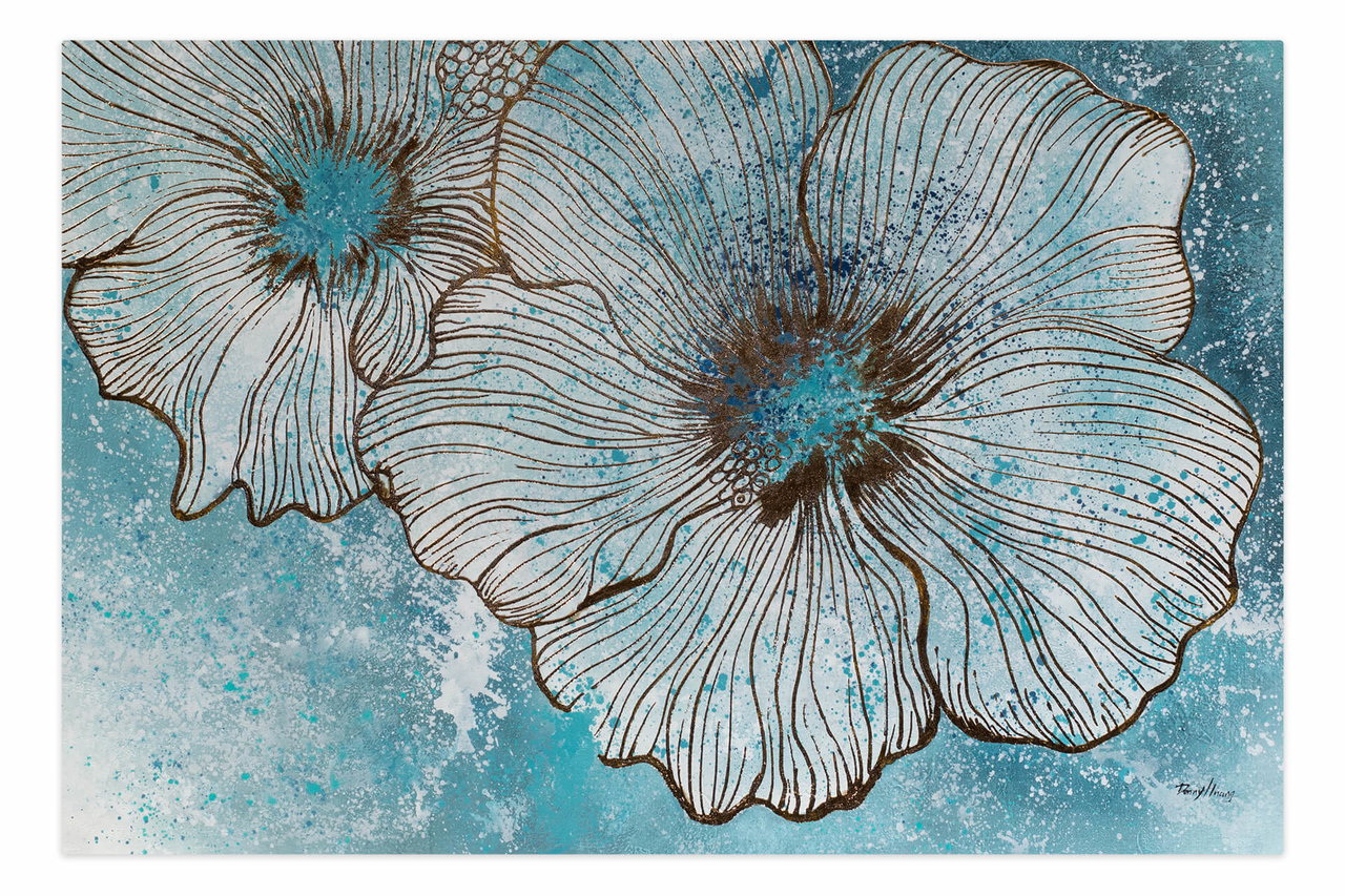 Olieverf schilderijen 'Heavenly Meadow' | Handgeschilderd unicum 180x120cm in de ruimte.