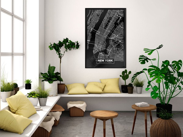 Poster 'City Map: New York (Dark)'