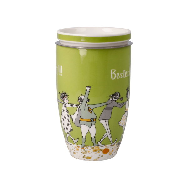 Goebel Teetasse mit Sieb und Deckel 'Bestes Alter'